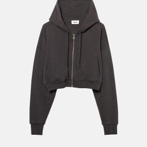 BABYDOLL CROP ZIP THERMAL HOODIE