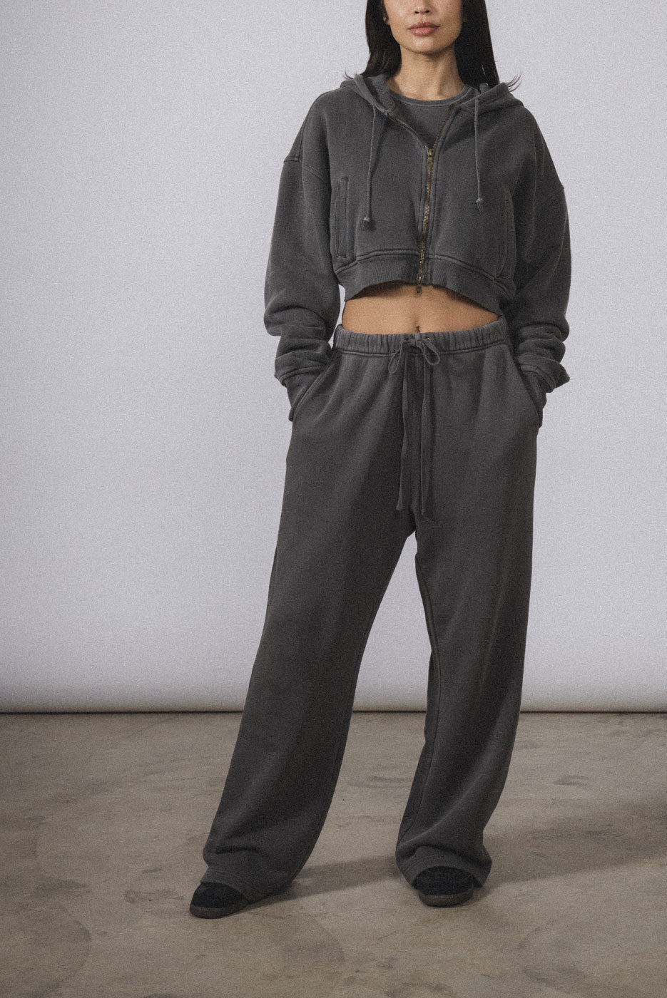 BABYDOLL CROP ZIP THERMAL HOODIE - Image 3