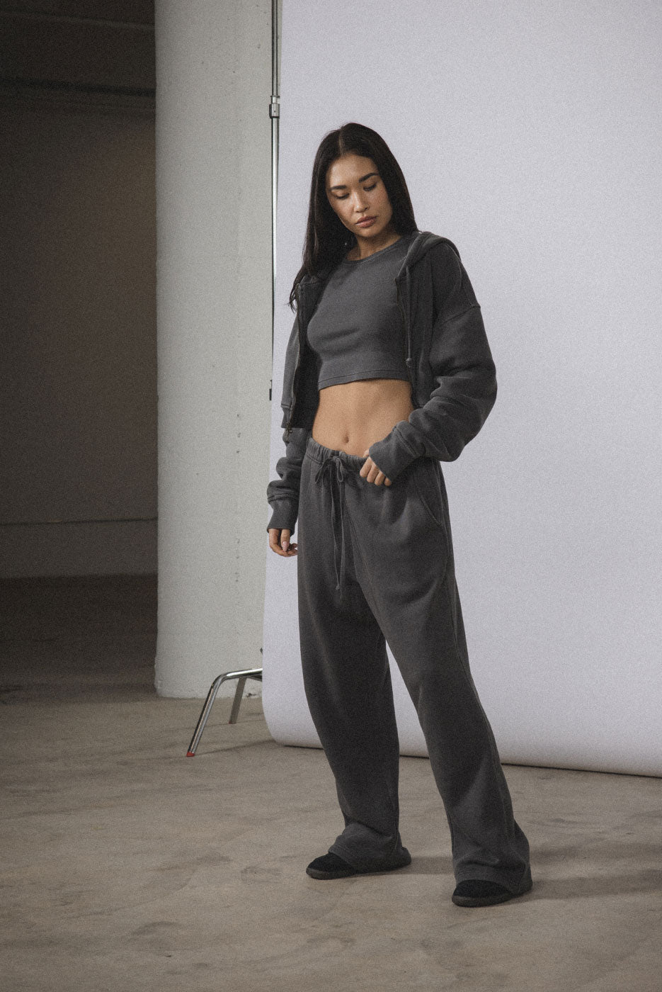 BABYDOLL CROP ZIP THERMAL HOODIE - Image 4