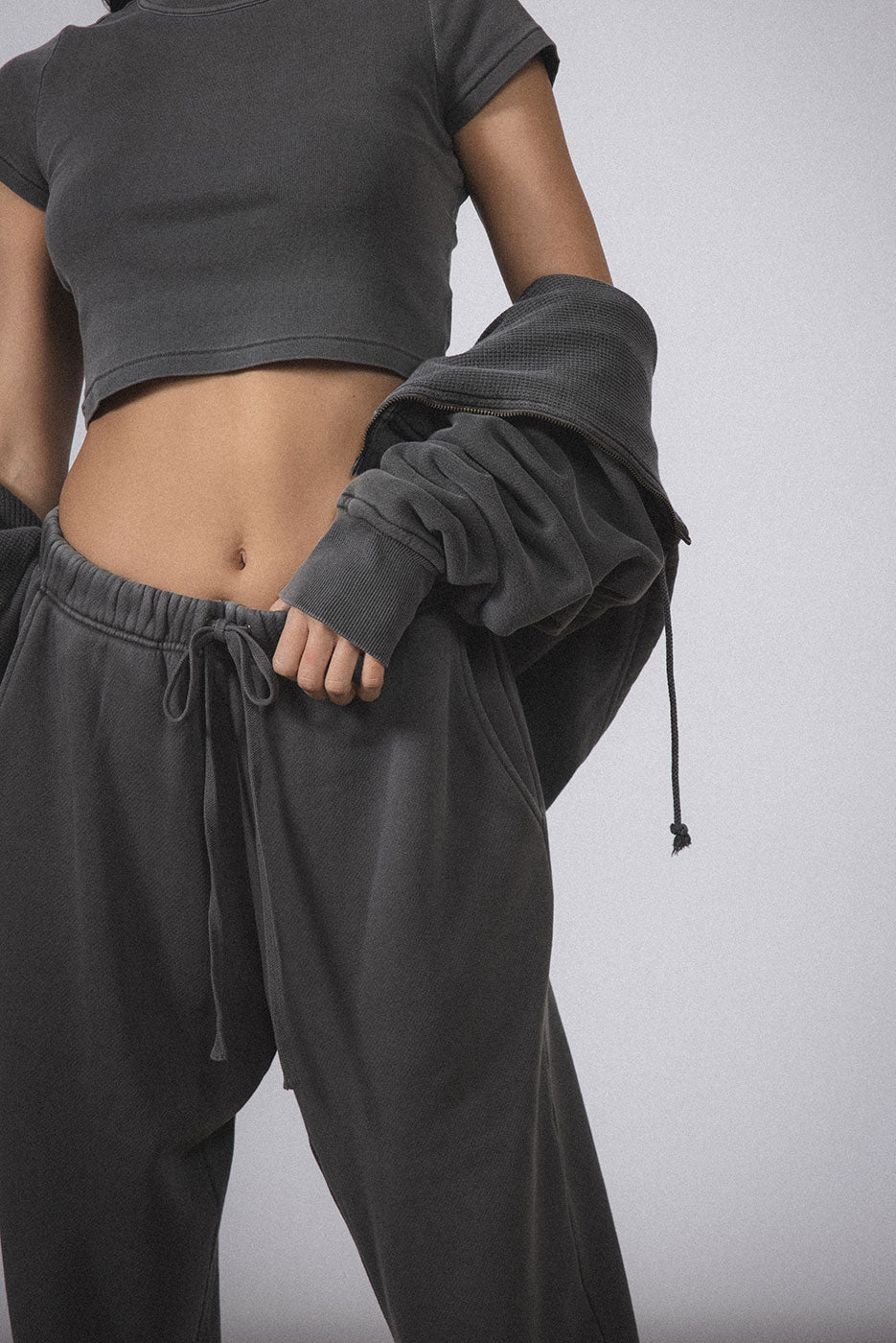 BABYDOLL CROP ZIP THERMAL HOODIE - Image 5
